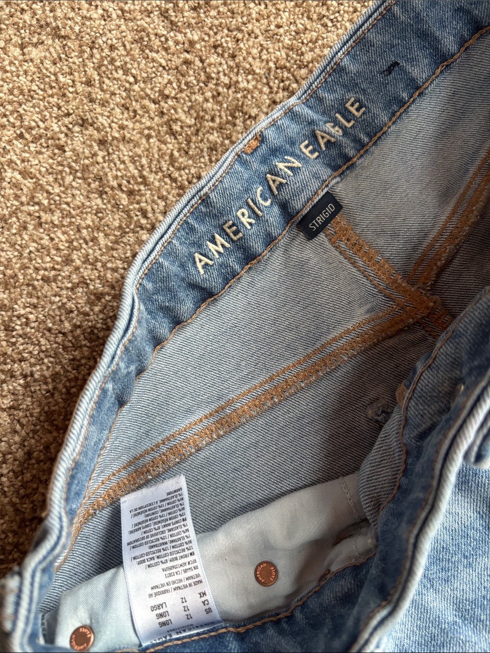 American Eagle Outfitters Wide Leg Light Blue Jeans - Picture 2 of 3